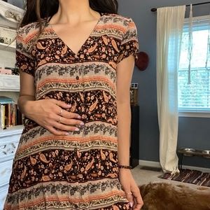 Paisley tunic button up blouse